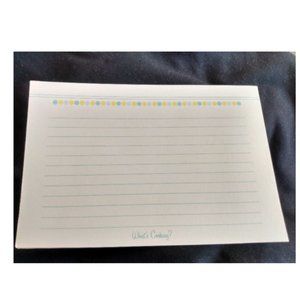 Set of 24 What's Cooking recipe cards retro mod design yellow blue circles